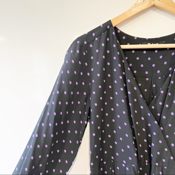 Madewell Faux-Wrap Midi Dress in Polka Dot - Picture 6 of 16
